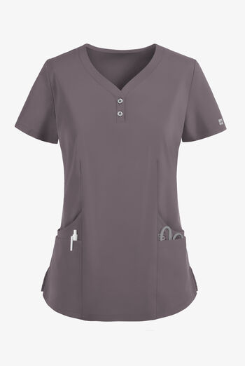 Easy STRETCH Demi Women's 4-Pocket Henley Scrub Top