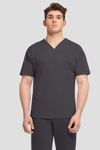 Camisa m&eacute;dica Cherokee Achieve STRETCH de corte holgado con cuello en V y 3 bolsillos para hombre