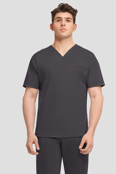 Cherokee Achieve Men's 3-Pocket STRETCH Relaxed V-Neck Knit Scrub Top