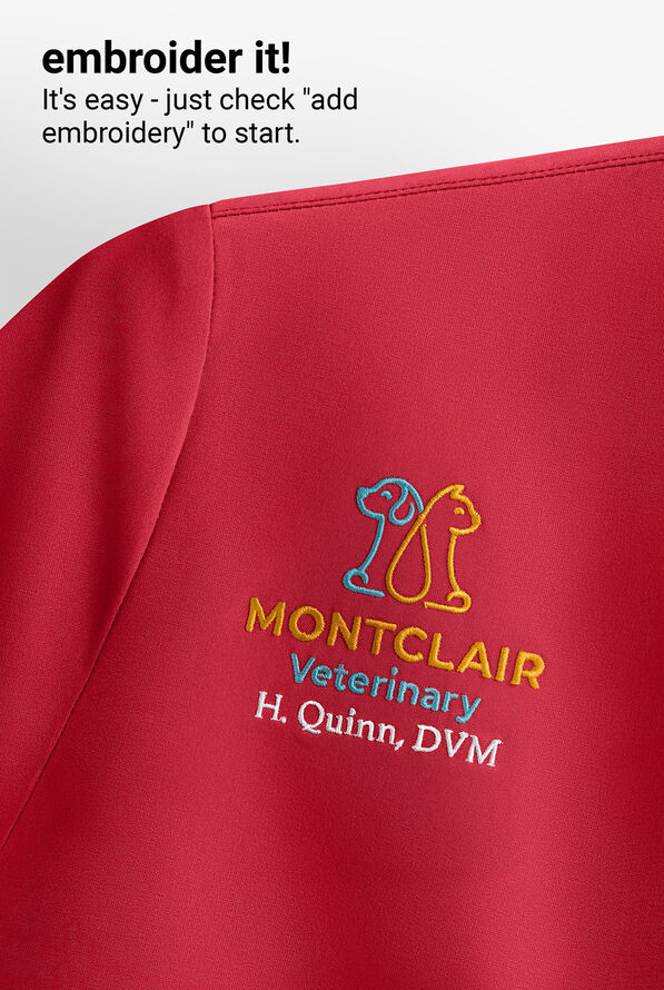 Skechers by Barco Reliance Women's 3-Pocket STRETCH Mock Wrap Scrub Top - Red - 4