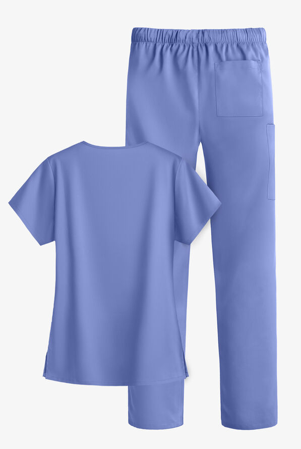 Strictly Scrubs STRETCH Women's 4-Pocket Scrub Set - Ceil Blue - 3