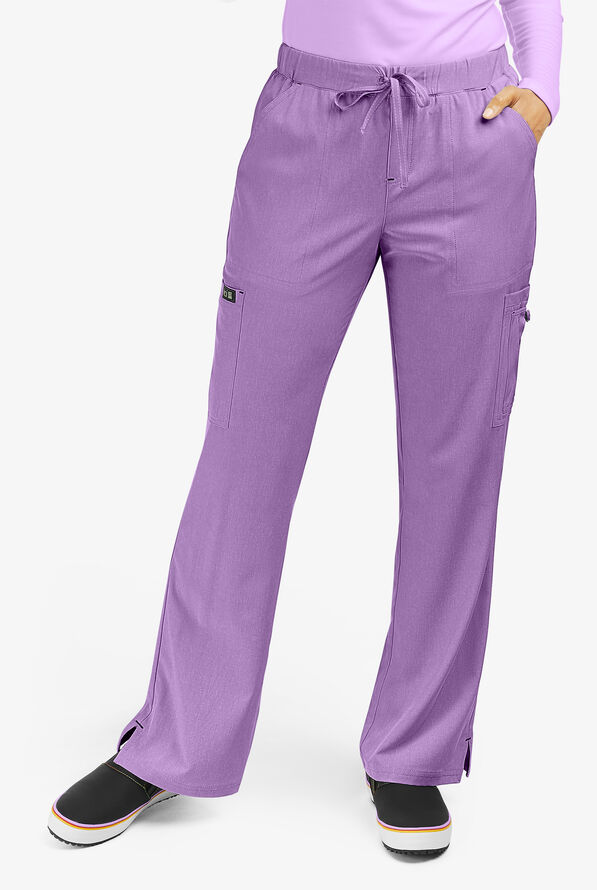Pantalón médico koi Basics Holly petite estilo cargo con 8 bolsillos para mujer - Heather Wisteria - 1