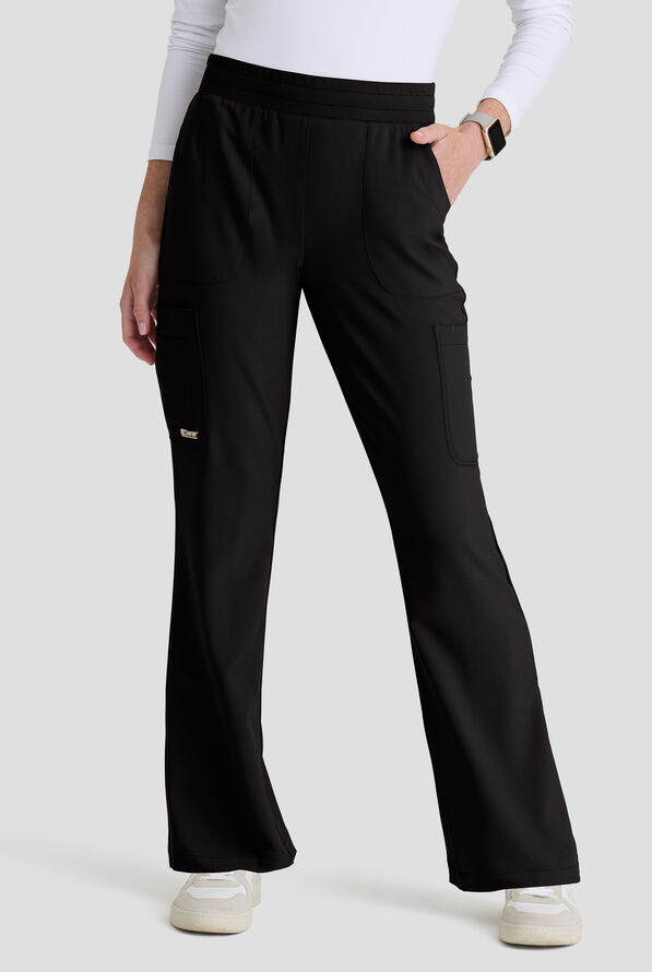 Grey's Anatomy by Barco Evolve STRETCH Sky Women's 6-Pocket Flare Leg Scrub Pant - Black - 1