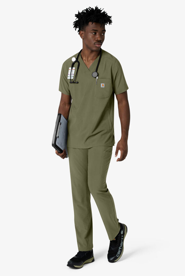 Pantal&oacute;n m&eacute;dico Carhartt Cross-Flex STRETCH estilo cargo con 8 bolsillos para hombre - Olive - 5