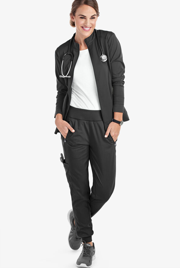 Healing Hands Purple Label Tara Women's 6-Pocket STRETCH Jogger Cargo Scrub Pants - Black - 3