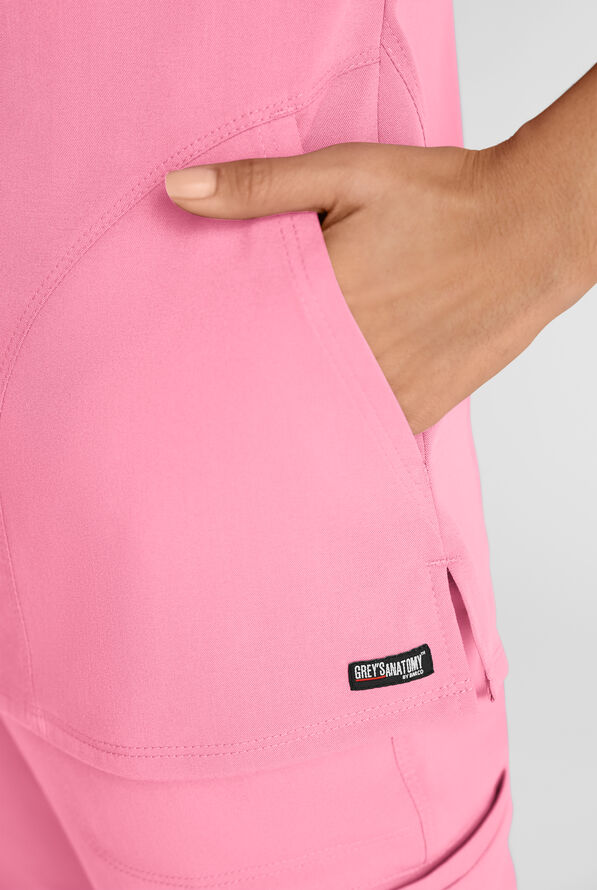 Blusa m&eacute;dica Grey's Anatomy by Barco Emerge Brylyn STRETCH con mangas dolm&aacute;n y 2 bolsillos para mujer - Glow Pink - 3