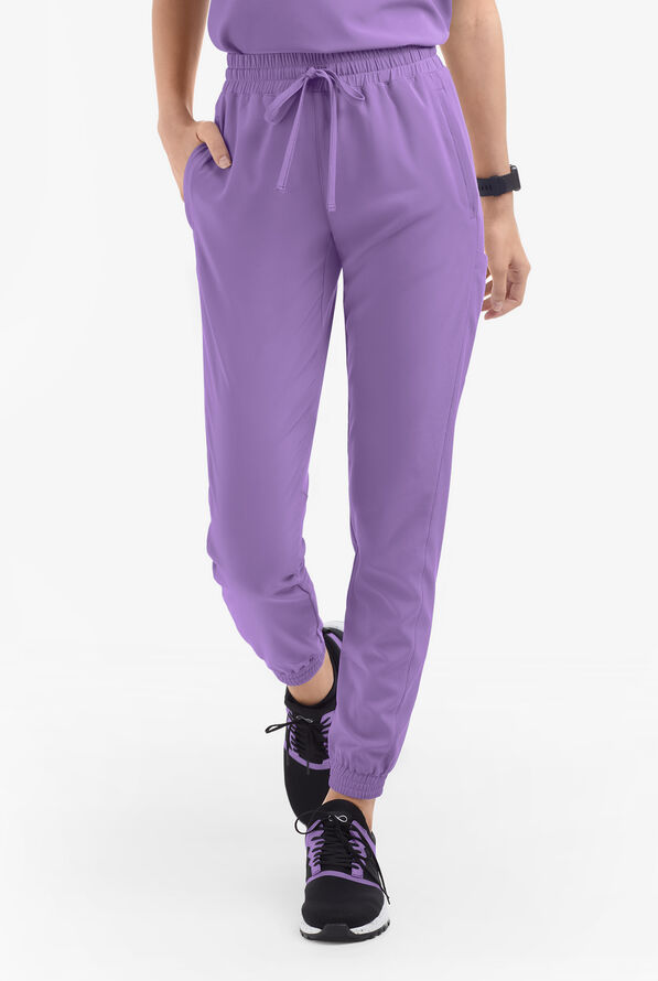 Easy STRETCH Kourtney Women's 5 Pocket Modern Slim Leg Jogger Scrub Pants - Petite - Ultraviolet Light - 2