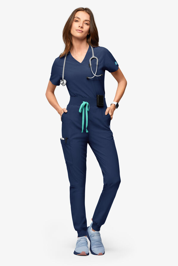 Easy Stretch EcoGrid Adela Women's 6-Pocket Jogger - Navy - 6