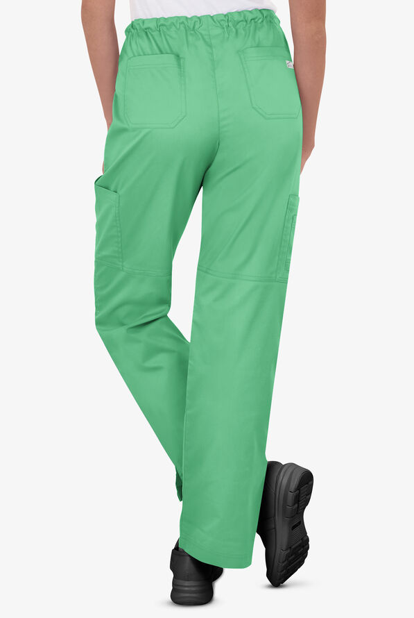 Pantal&oacute;n m&eacute;dico Butter-Soft STRETCH Petite con cord&oacute;n y 10 bolsillos para mujer - Green Jade - 3