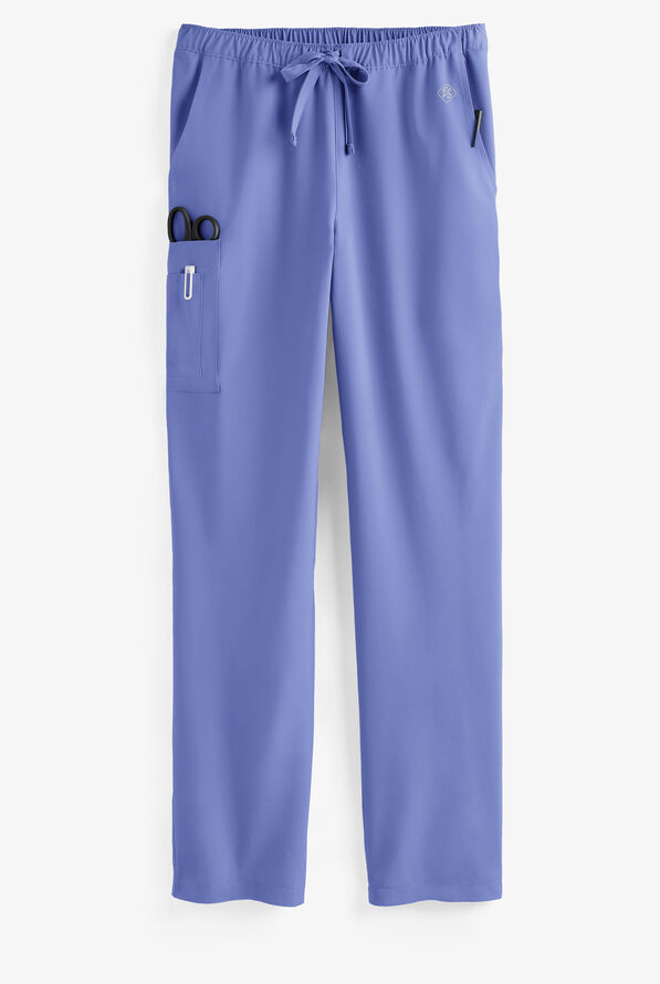 Easy STRETCH Morgan Unisex 5-Pocket Drawstring Scrub Pants - Ceil Blue - 1