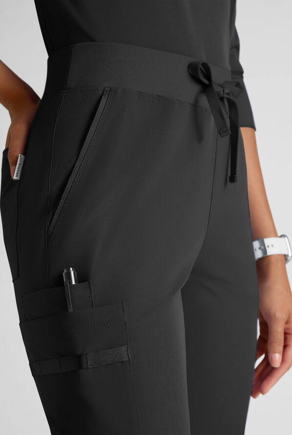 Pantalón médico WhisperLite de estilo moderno con piernas rectas para mujer - Black - 5