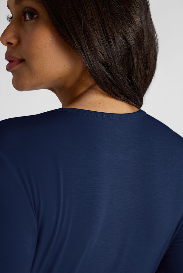 Easy STRETCH Cate Women's Long Sleeve Knit Underscrub - Navy - 2