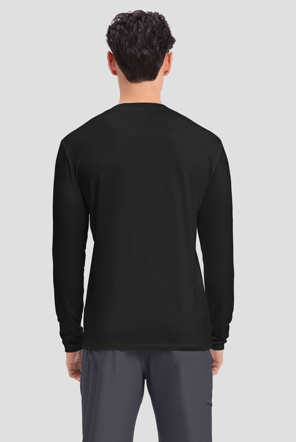 Cherokee Men's STRETCH Long Sleeve Knit Underscrub - Black - 3
