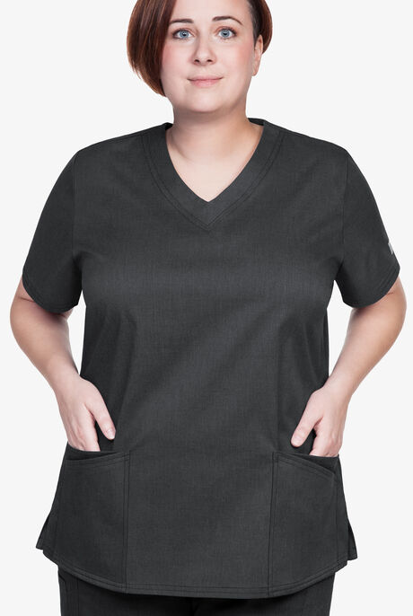 Butter-Soft STRETCH Women's 4-Pocket Plus Size V-Neck Scrub Top