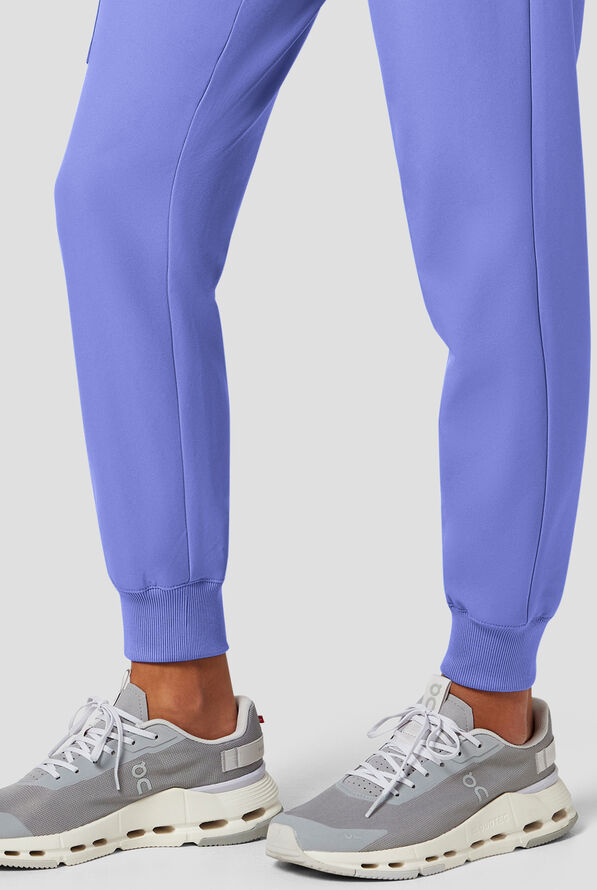 Cherokee Workwear Originals Ultra Women's 5-Pocket Drawstring Jogger Scrub Pants - Ceil Blue - 5