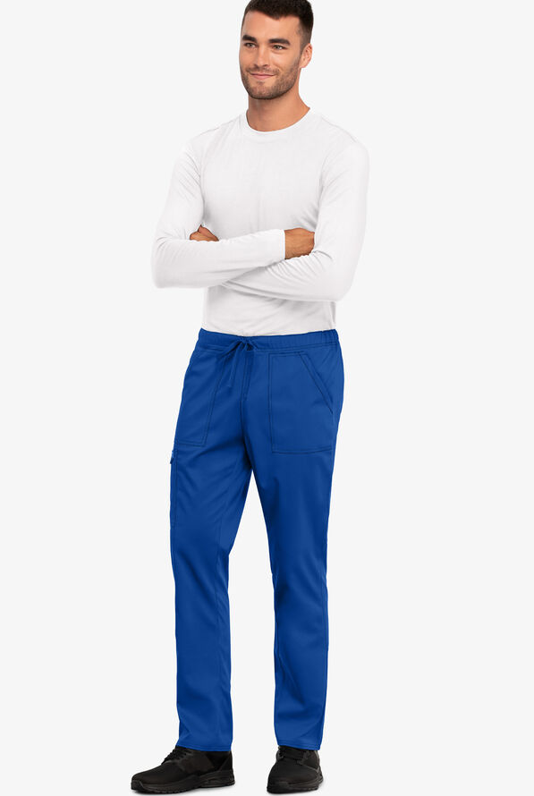 Cherokee Workwear Revolution Unisex 4-Pocket STRETCH Drawstring Cargo Scrub Pants - Royal - 2