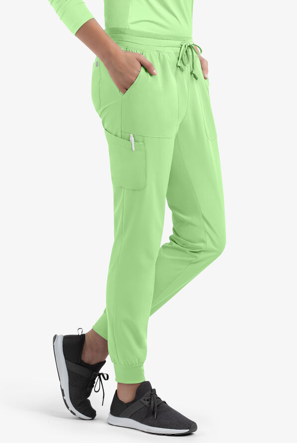Maevn Matrix UA Exclusive Women's 5-Pocket STRETCH Jogger Scrub Pants - Patina Green - 3