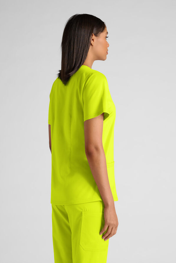 Butter-Soft STRETCH FLXTEK+ Women's 4-Pocket V-Neck Scrub Top - Lime Crush - 2