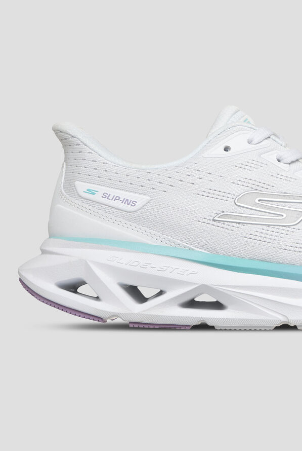 Skechers Performance SLIP-INS: GLIDE-STEP VORTEX Women's White Lace Up Athletic Shoe - null - 4