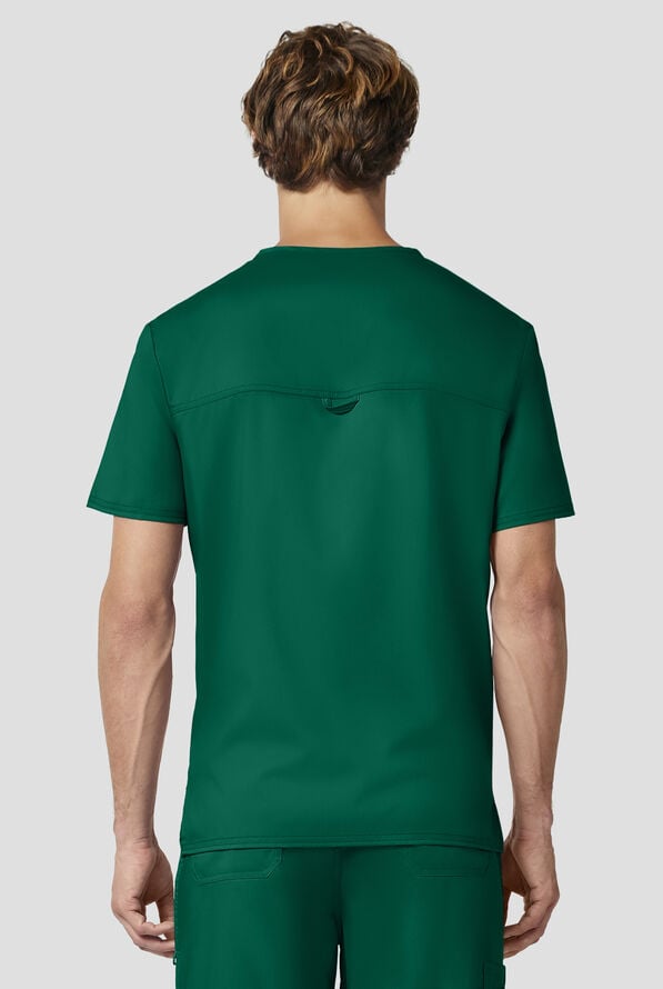 Camisa m&eacute;dica Cherokee Workwear Revolution con cuello en V y 1 bolsillo para hombre - Hunter - 3