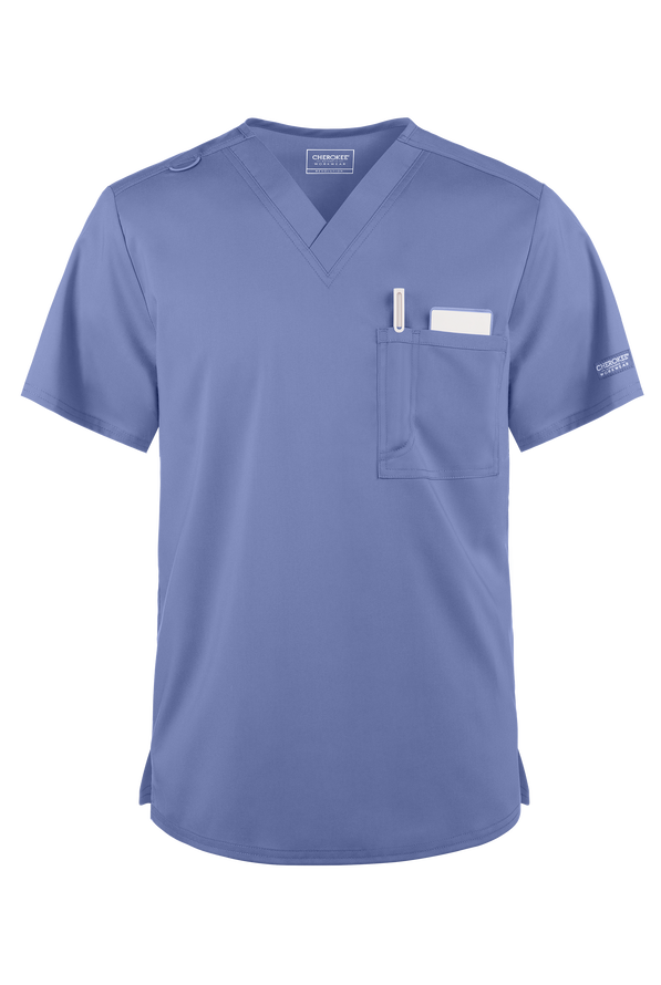 Blusa m&eacute;dica unisex Cherokee Workwear Revolution con cuello V y 1 bolsillo - Ceil Blue - 1