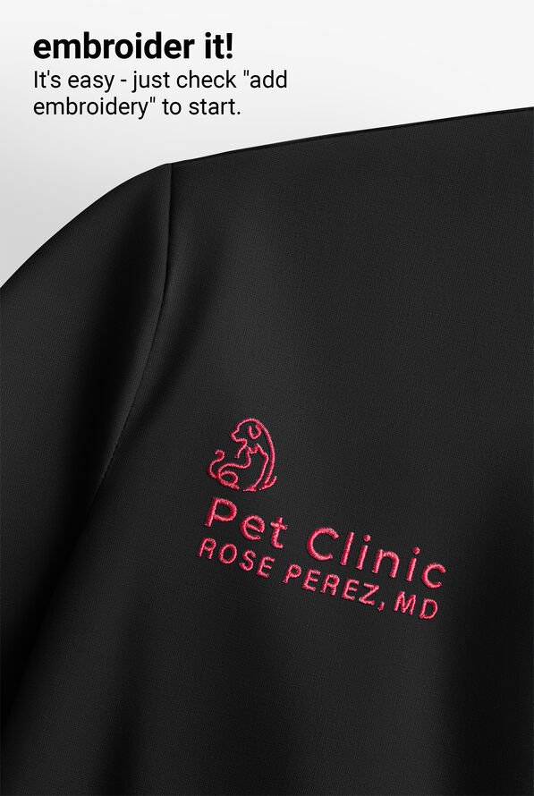 Med Couture Amp Knit Women's 2-Pocket STRETCH Zip Front Scrub Jacket - Black - 3