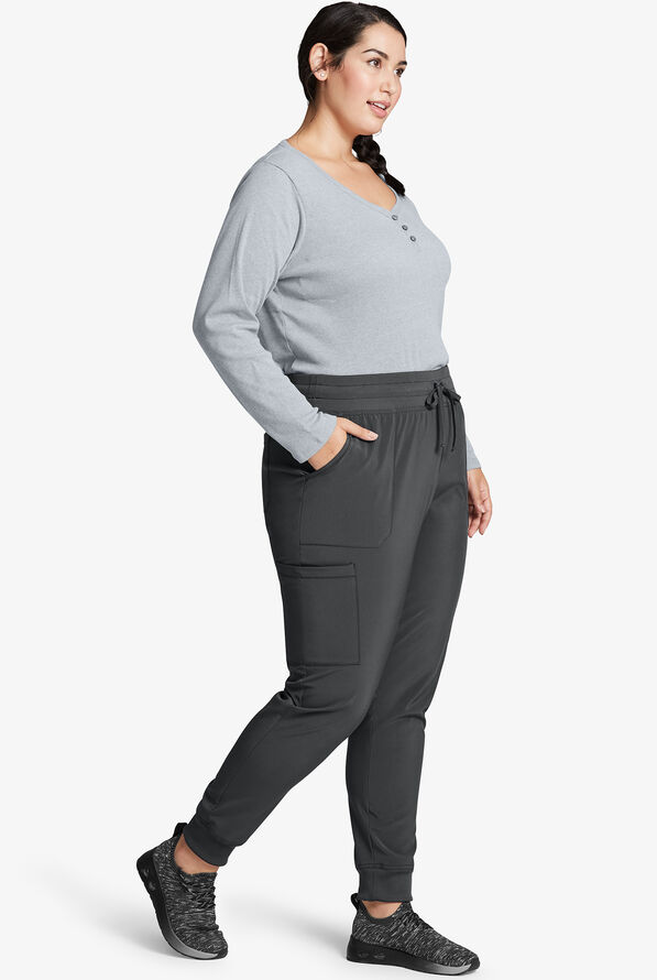 Dickies EDS Essentials Women's 6-Pocket STRETCH Cargo Jogger Scrub Pants - Pewter - 3