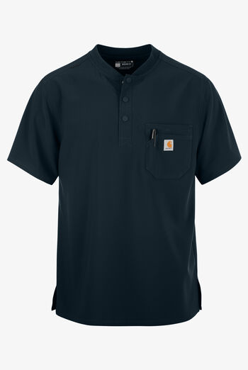 Camisa m&eacute;dica Carhartt Cross-Flex STRETCH estilo Henley con cuello y 3 bolsillos para hombre