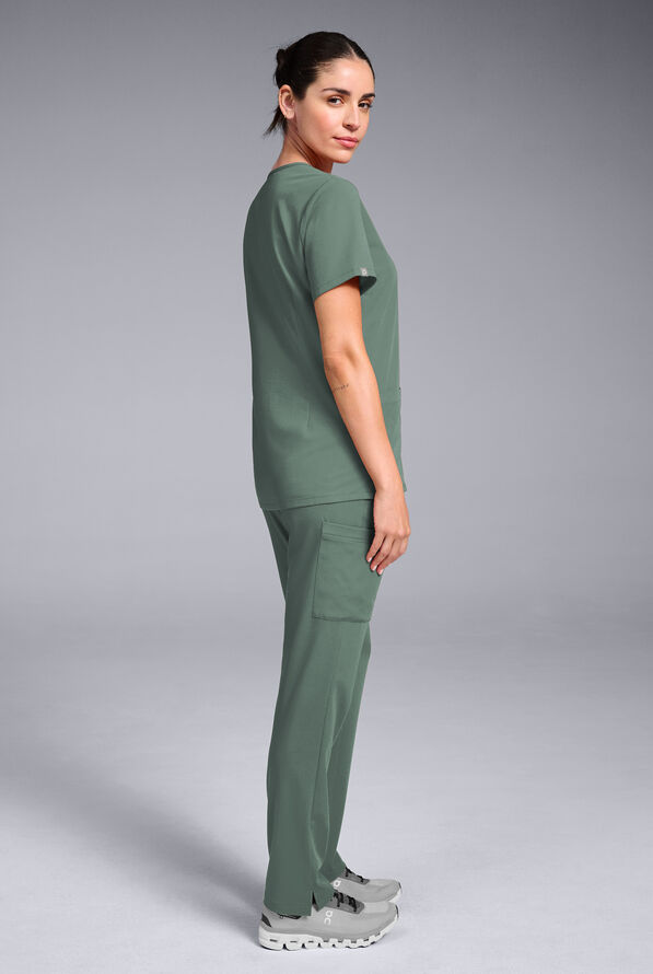 Hypothesis Women's Base 3 Pocket V-Neck Scrub Top - Olive - 4