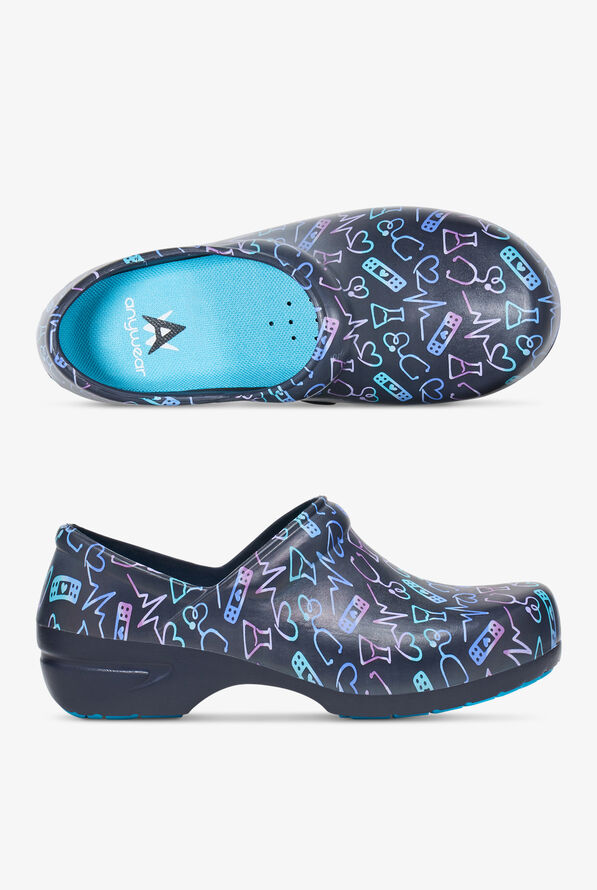 Anywear Women's SR Angel Medical Icons/Pewter Nursing Clogs - null - 1