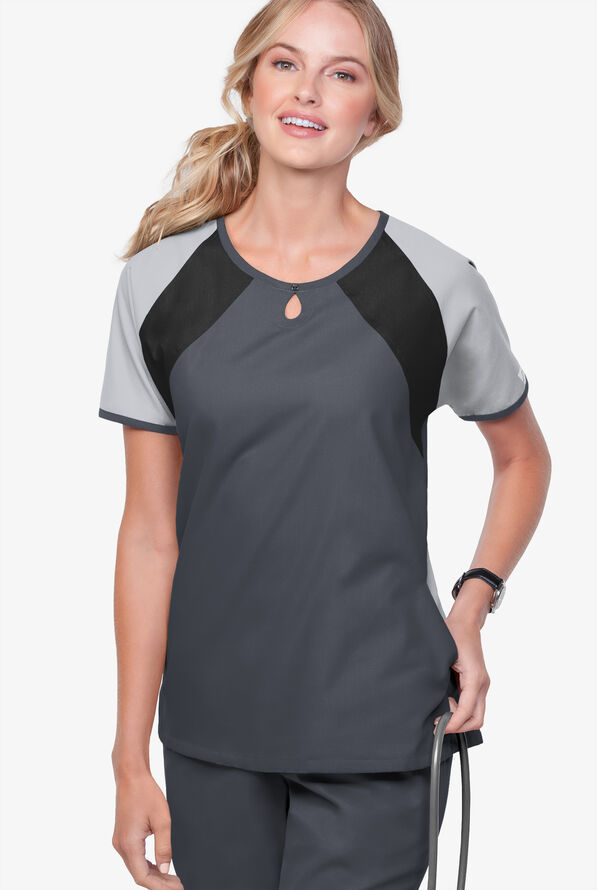 ButterSoft Scrubs Color Block Top Fashion Scrubs at