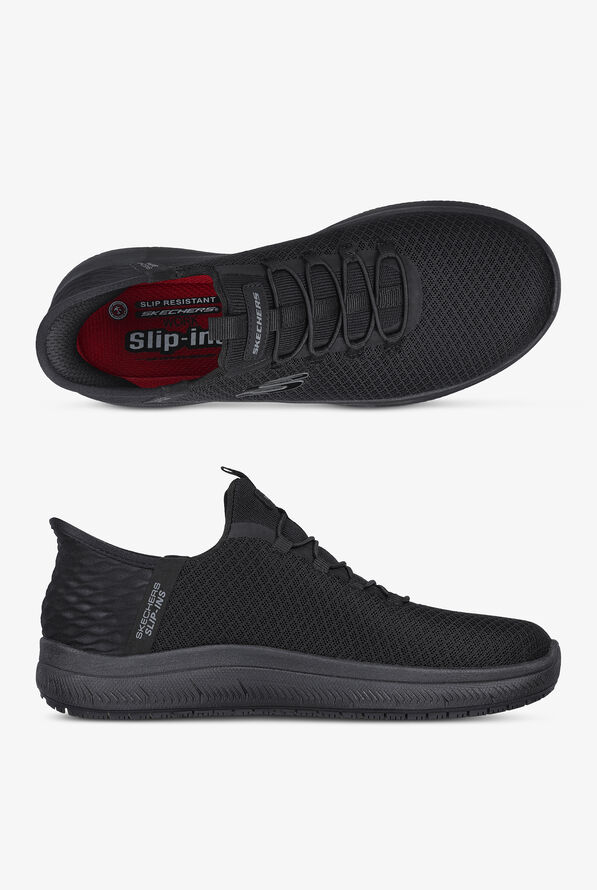 Skechers Work Women's SLIP-INS SUMMITS SR Black Athletic Nursing Shoes - Black - 1