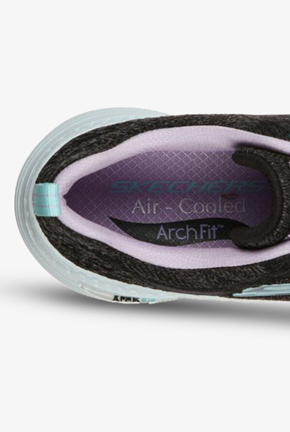Skechers Sport Women's Arch Fit Comfy Wave Black/Lavender Trim Athletic Lace Up Nursing Shoes - null - 6