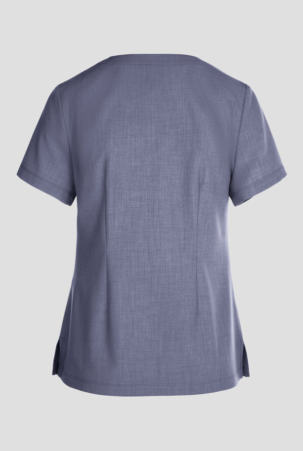 Healing Hands Quest Women's 1-Pocket STRETCH Tuck In V-Neck Scrub Top - Twilight Blue - 2