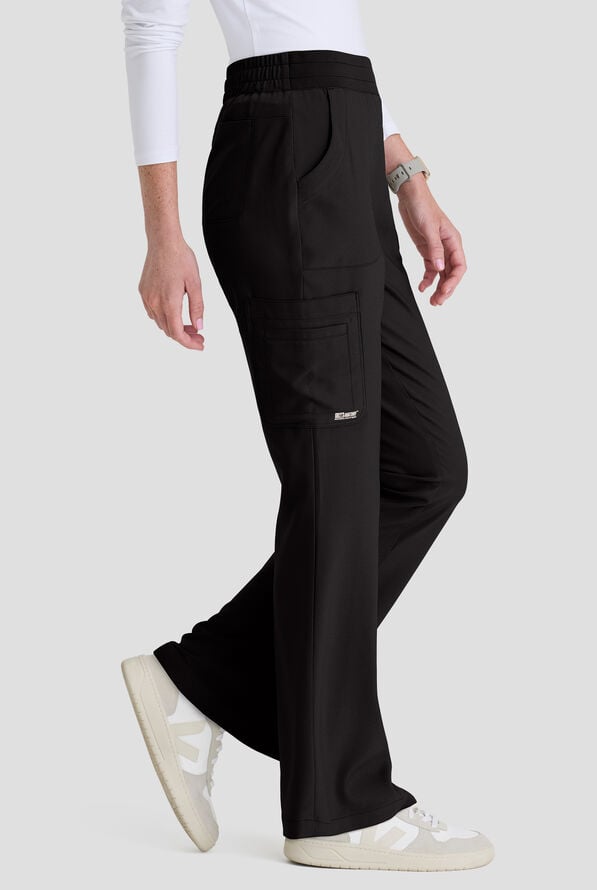 Grey's Anatomy by Barco Evolve STRETCH Sky Women's 6-Pocket Flare Leg Scrub Pant - Black - 4