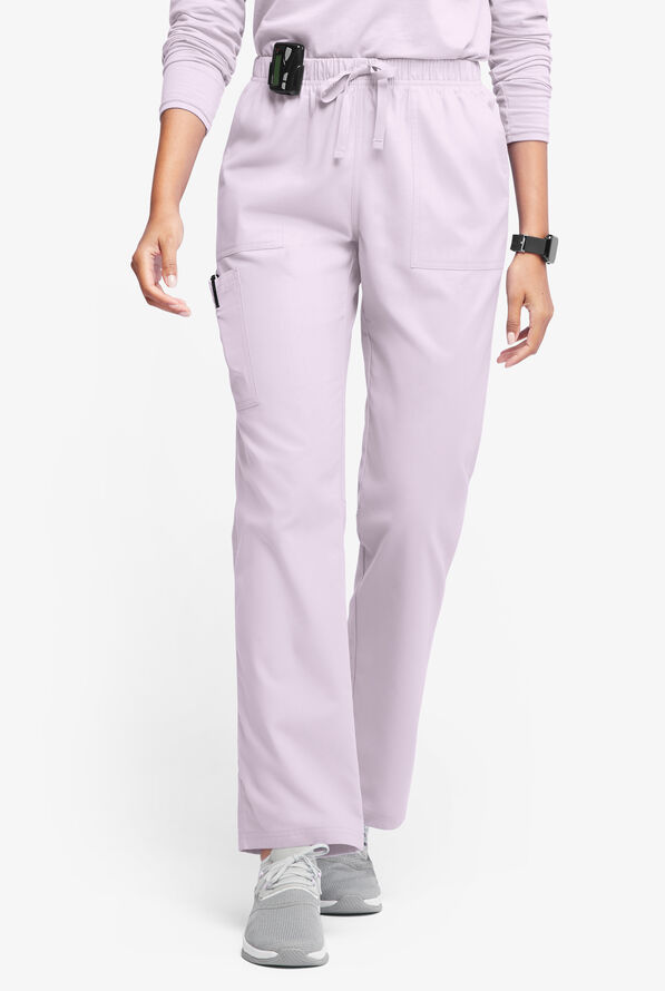 Pantalón médico Butter-Soft Originals de tiro medio estilo cargo con piernas rectas y 7 bolsillos para mujer - Orchid Petal - 1