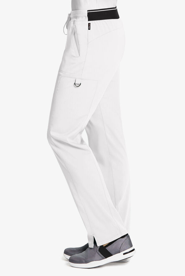 Grey's Anatomy by Barco Spandex STRETCH Kim Women's 3-Pocket Cargo Scrub Pants - Petite - White - 3