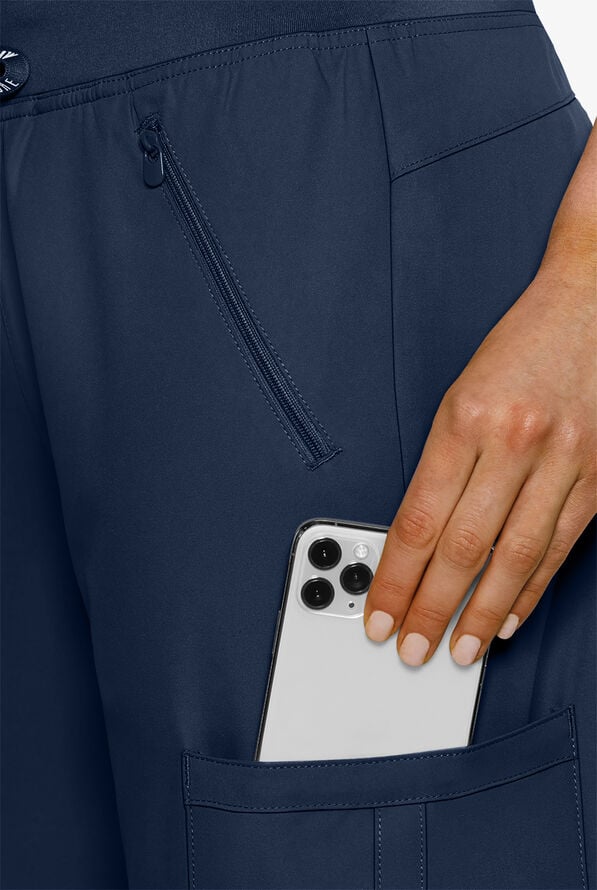 Med Couture Insight Women's 4-Pocket Zipper Cargo Pocket Scrub Pants - Navy - 3