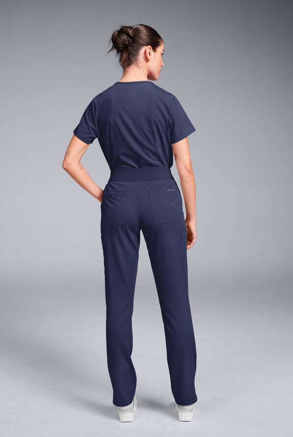 Hypothesis Women's Base 7-Pocket Straight Leg Cargo Scrub Pant - Tall - Navy - 5