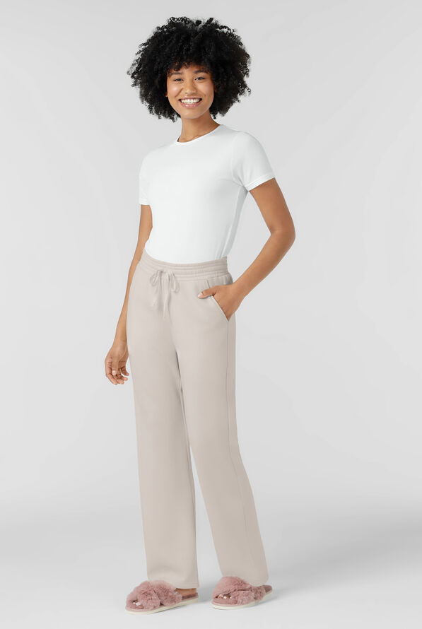 Pantalón médico Wink Unwind STRETCH de felpa con piernas anchas y 2 bolsillos para mujer - Birch - 3