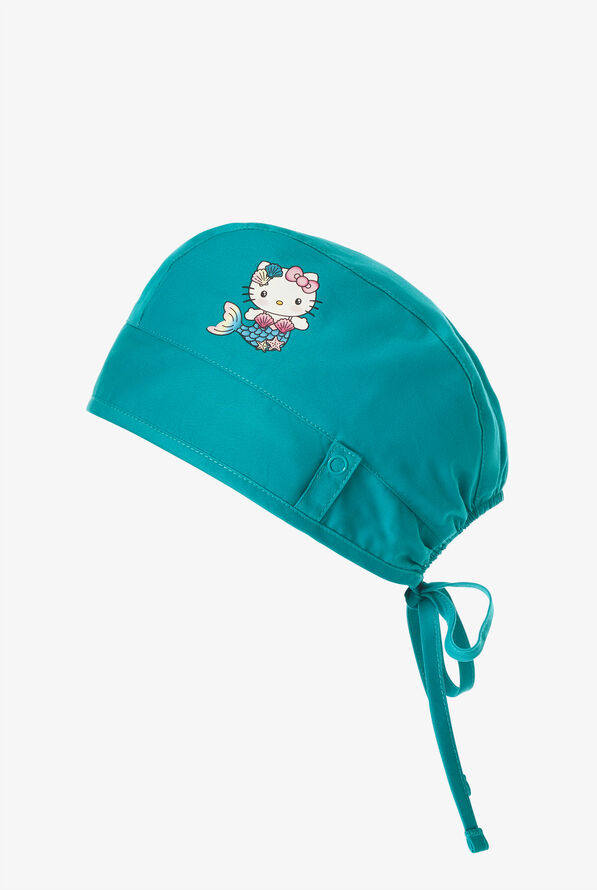 Tooniforms Hello Kitty Mermaid Vibes Unisex STRETCH Adjustable Tie Print Scrub Hat - null - 1