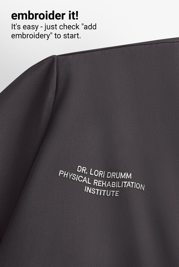 Skechers by Barco Coast Women's 2-Pocket STRETCH Banded Collar V-Placket Scrub Top - Pewter - 3