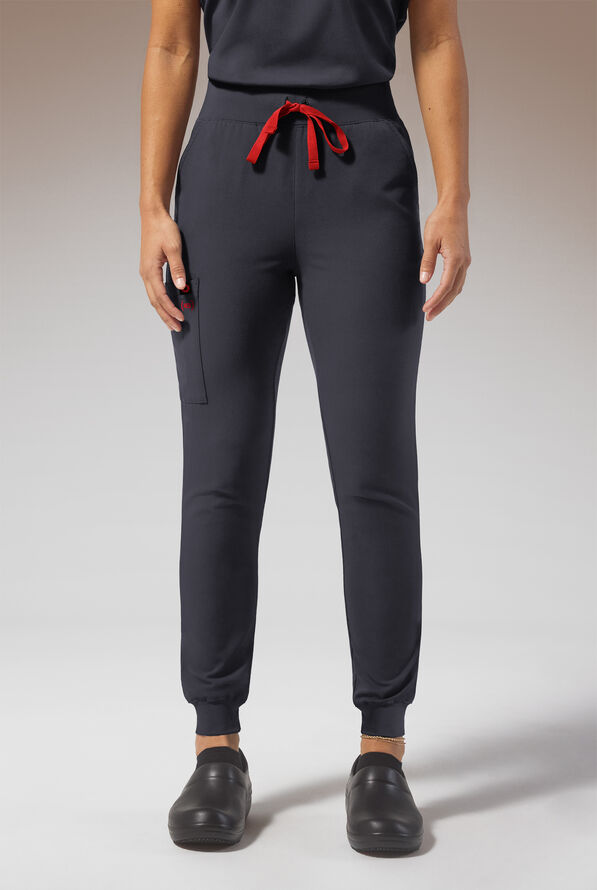 Pantalón médico Hypothesis (RED) Base STRETCH estilo jogger con 6 bolsillos para mujer - Pewter - 1