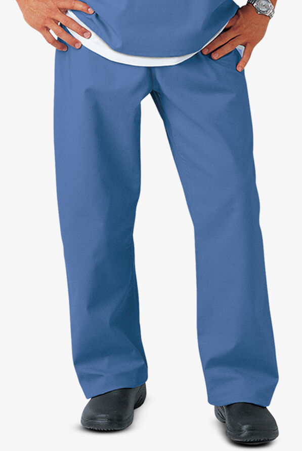 Fashion Seal Unisex 1-Pocket 100% Cotton Reversible Scrub Pants - Ceil Blue - 1