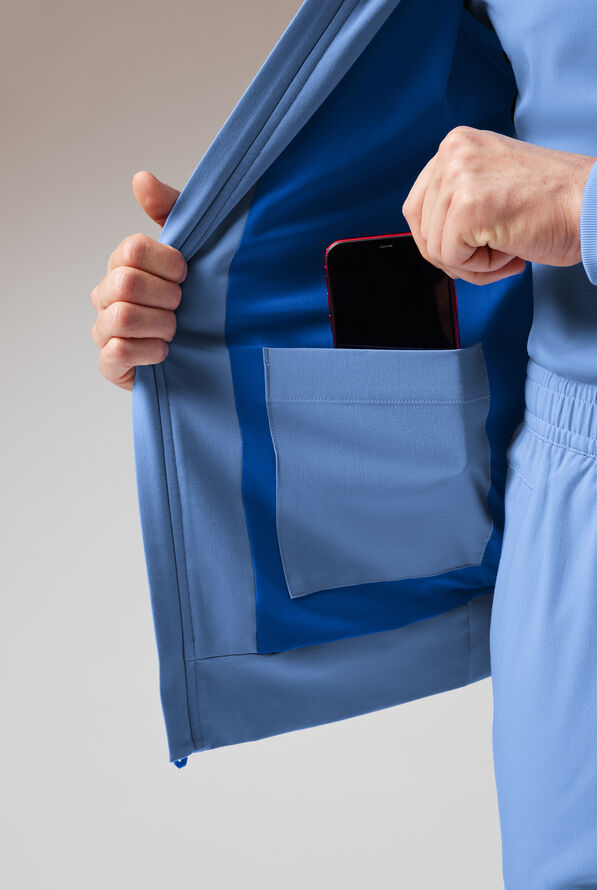 Hypothesis F-Zip Unisex Zip Front Scrub Jacket - Ceil/Royal - 7