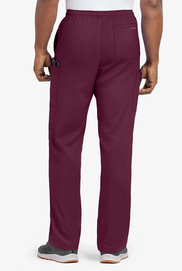 UA Flex2 Unisex 6-Pocket Pull-On Cargo STRETCH Scrub Pants - Wine - 4