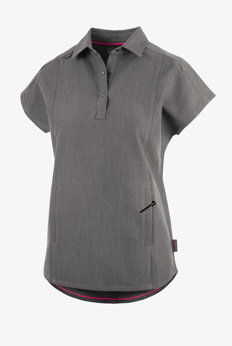 Blusa médica Movement by Butter-Soft Mintaka con cuello estilo polo y 2 bolsillos para mujer