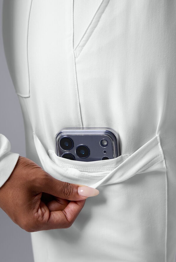 Hypothesis Women's Base 7-Pocket Straight Leg Cargo Scrub Pant - White - 5