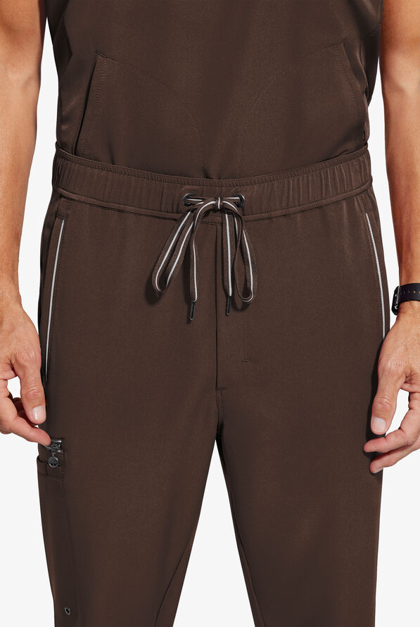 Healing Hands 360 Noah Men's 7-Pocket STRETCH Elastic Waistband Drawstring Pants - Dark Chocolate - 3