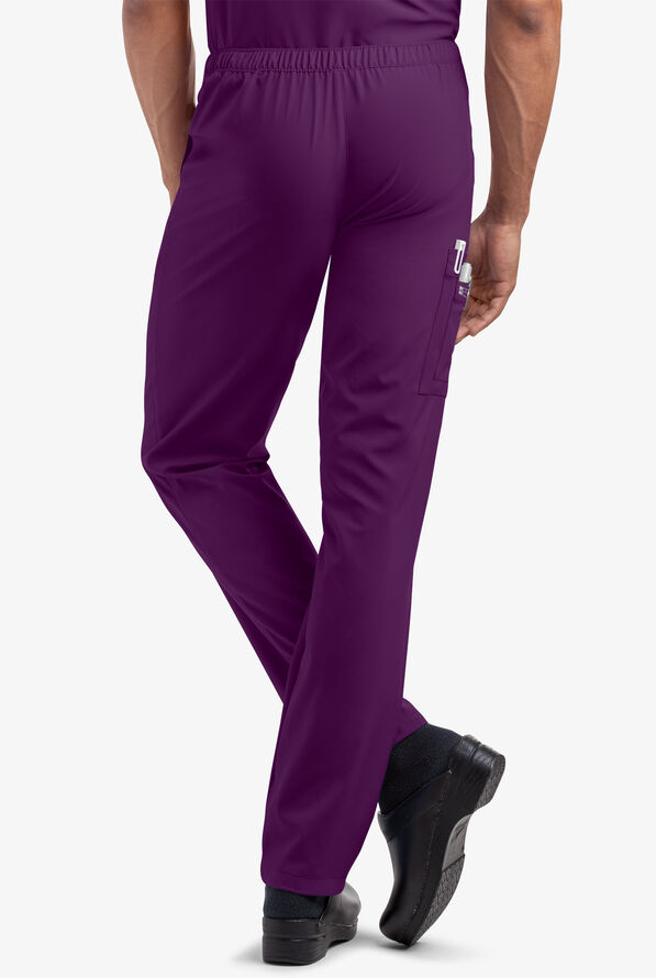 Easy STRETCH Morgan Unisex 5-Pocket Drawstring Scrub Pants - Eggplant - 3